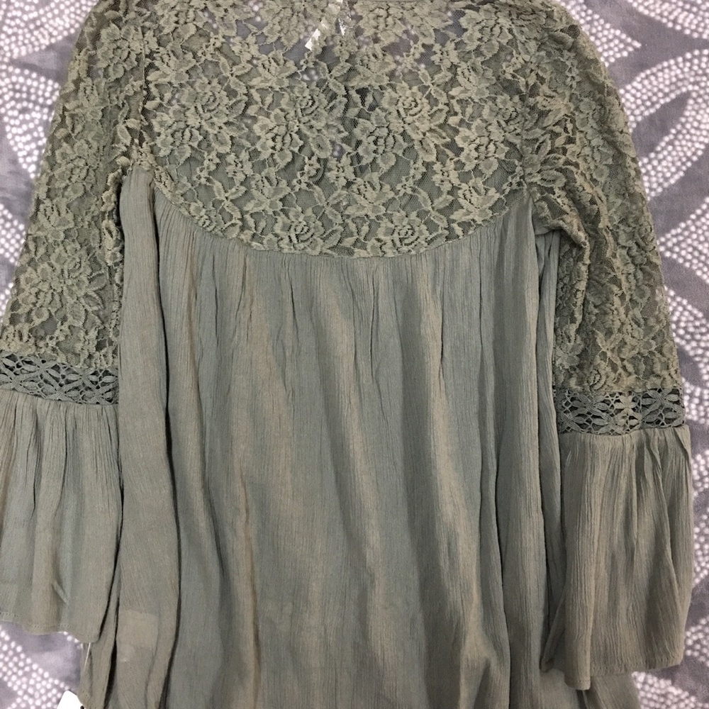 Mudd juniors lace sleeve peasant top sz XS RELIST - Picture 2 of 3